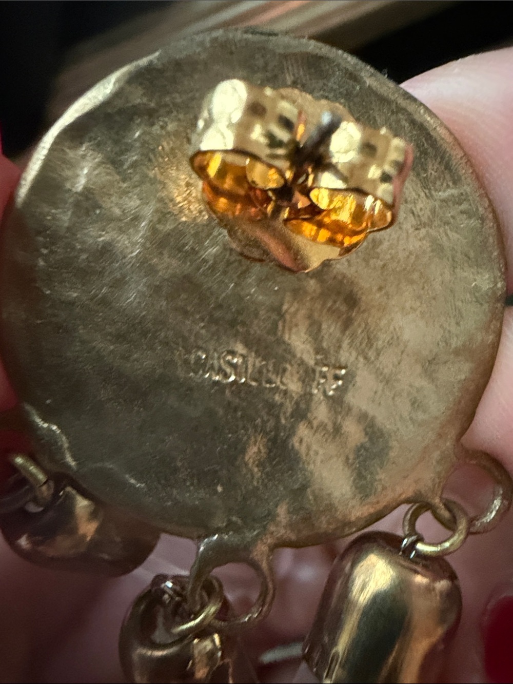 Castlecliff Elegant Gold and Clear Drop Earrings - Picture 4 of 4